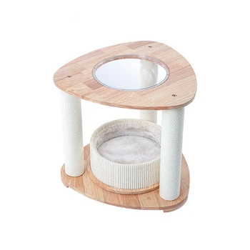 Cozy Cat Den with Transparent Top, Modern Style, Sturdy Wooden Structure, 52cm Height Suitable for Small Cats