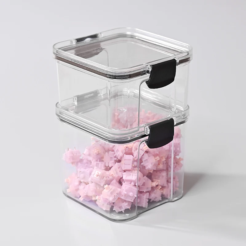 Mechanical Keyboard Switches Storage Jar Keycaps Plastic Sealed Tank