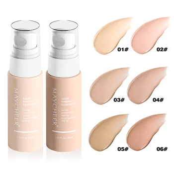 Maycheer 6 Colors Makeup Foundation New Arrival Foundation Long Lasting Waterproof Matte Full Coverage Matte Liquid Foundation