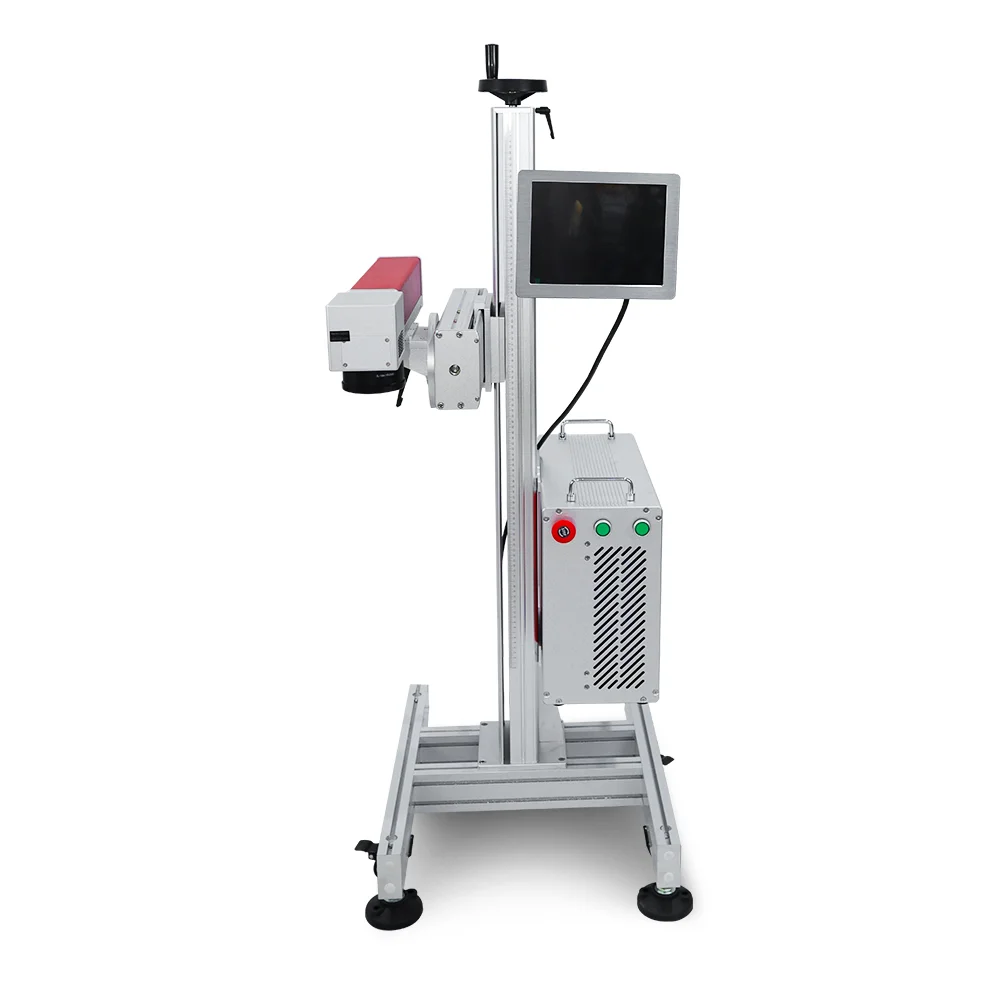 High Speed Dynamic Touch Screen Date Serial Number Online Flying Fiber Laser Marking Machine for Pvc Plastic Pipe and Pe Cable