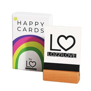 Personalization Custom Printedaffirmation Card Deck Happy Positive Affirmation Card with Wooden Stand