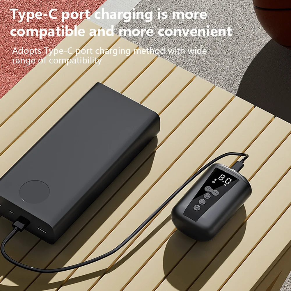 Portable Mini Ball Basketball Football Rugby Electric Air Pump ABS Wireless Intellint Digital Display Inflator Pump - view 6