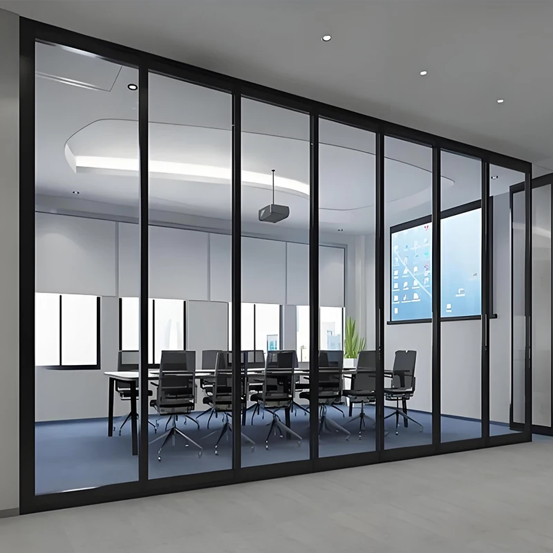 Elegant Soundproof Luxury Executive Glass Office Partition High-End Workspace with Invisible Frame Partition