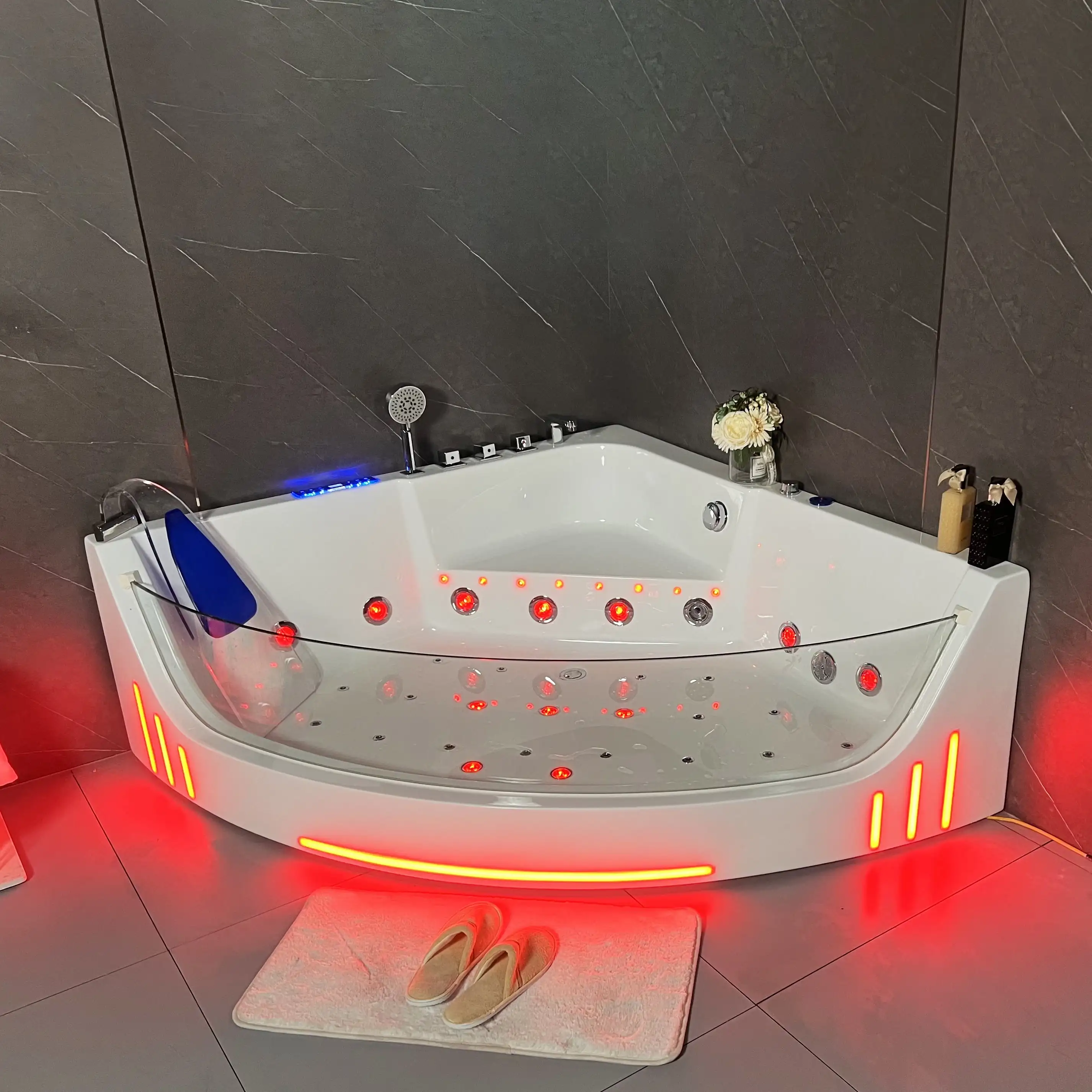 Modern Relax Hydromassage Drainer 2 Person Whirlpool Massage Bath Tub