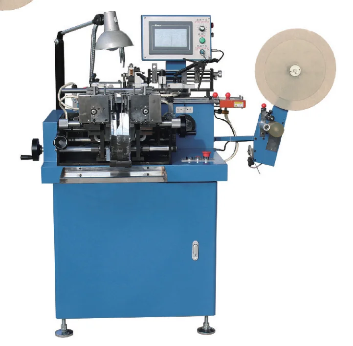 Weaving machines label loom multi-fuctional automatic label cutting and folding machine with cold and hot blade cutting