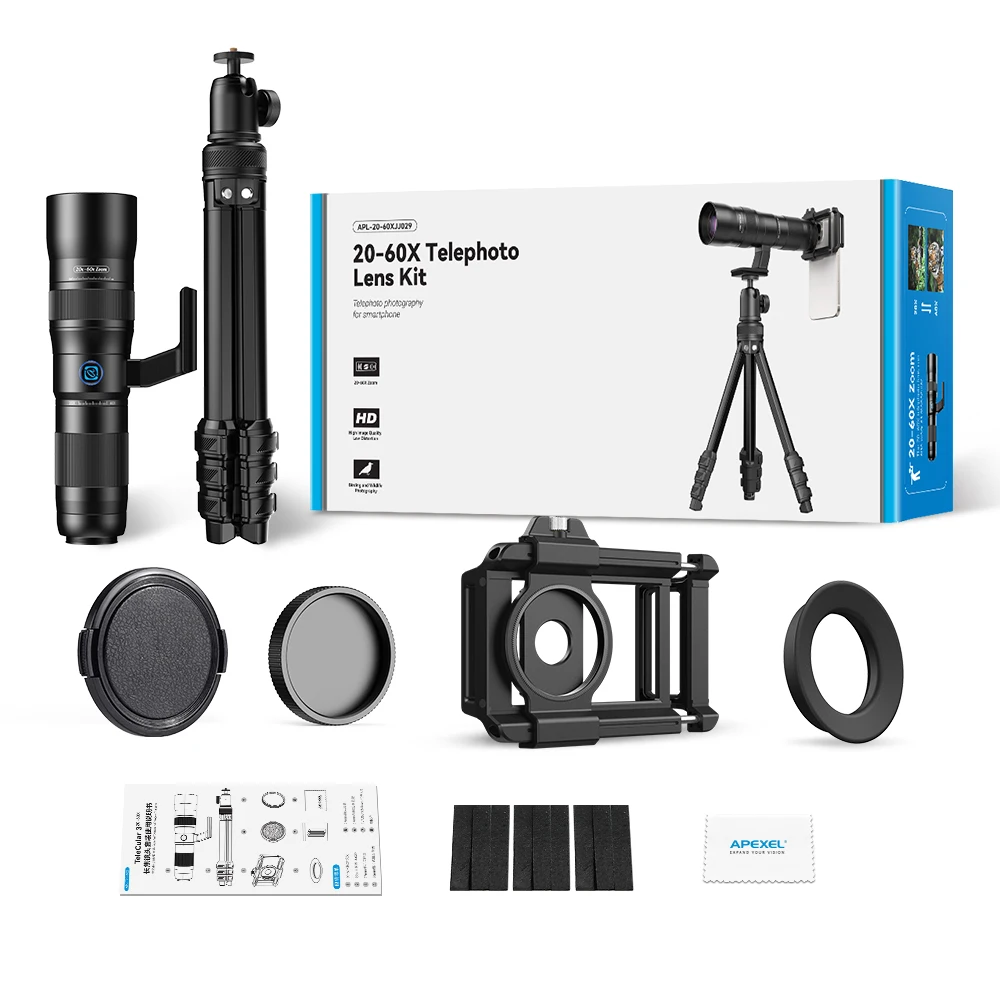 APEXEL 20-60X Zoom Telephoto Lens - Perfect for Wildlife Photography