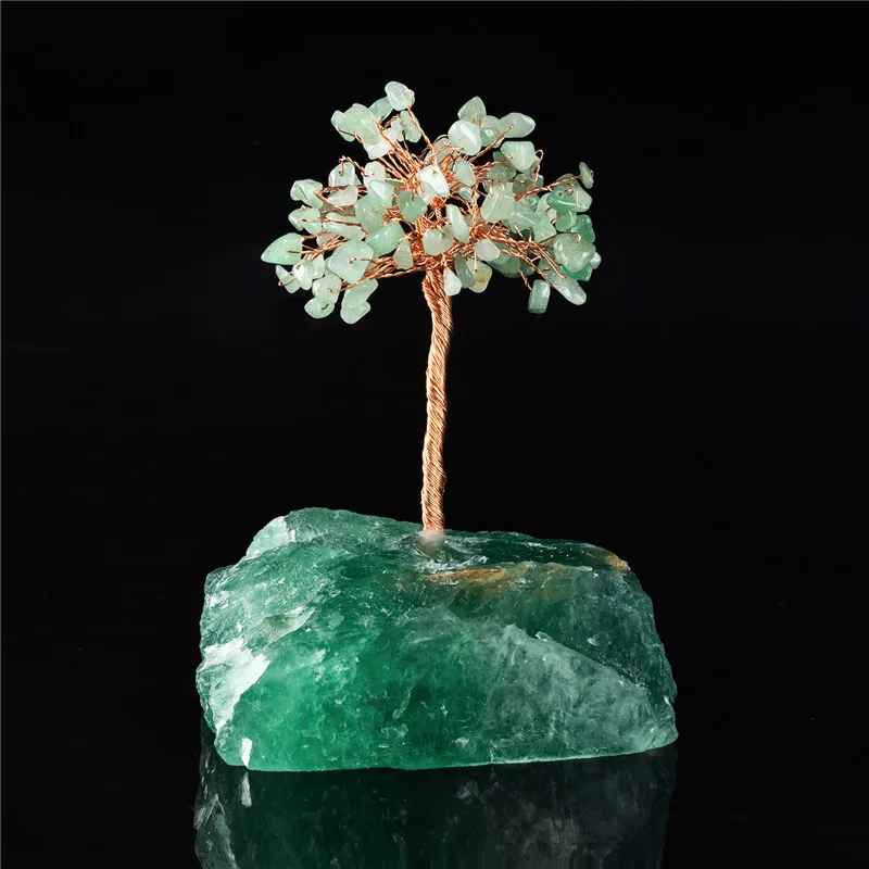 Natrlicher Amethyst-Kristall-Quarz-Edelstein-Bonsai, Glcksbaum, kleiner  Kristallbaum, Rosenquarz