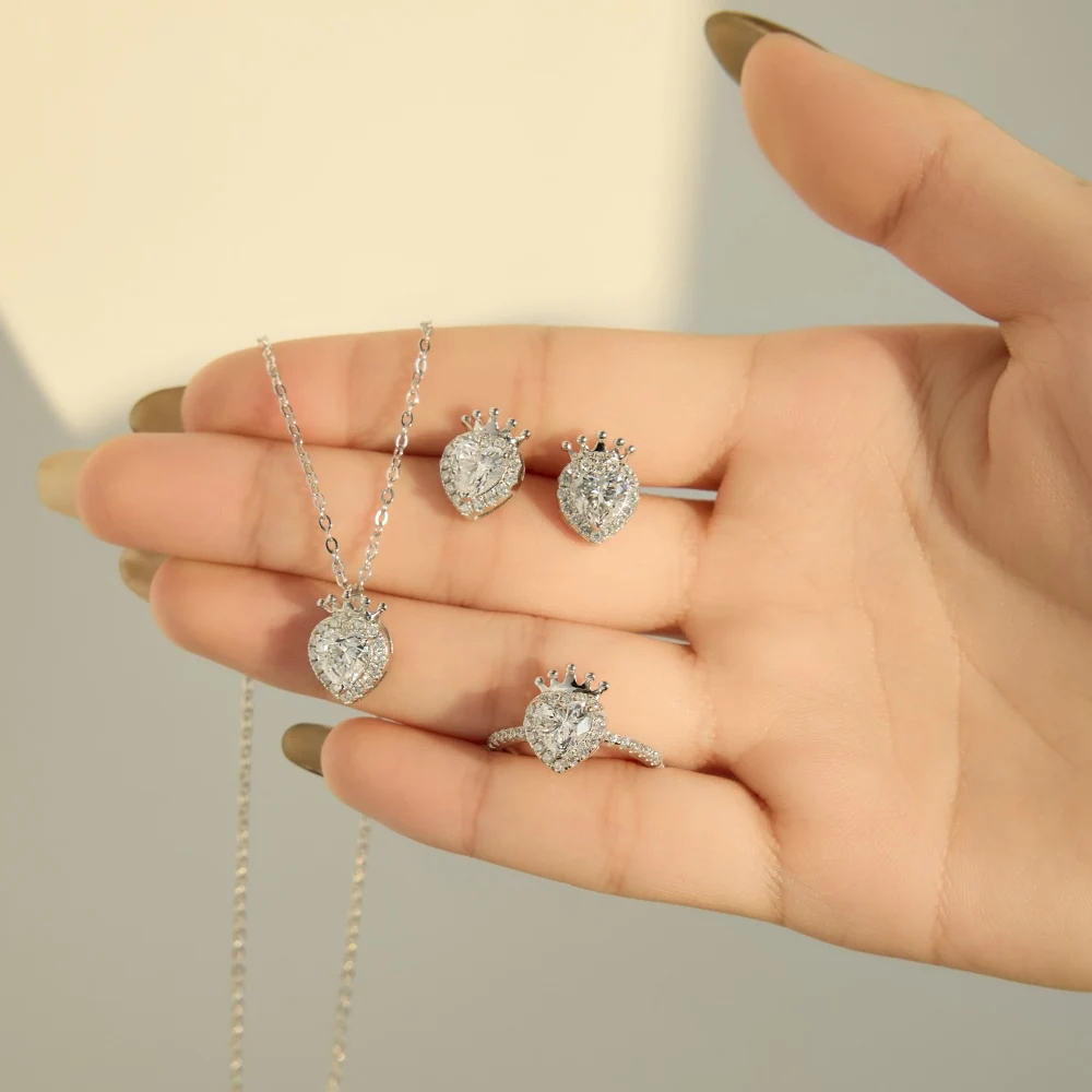 KAKODIY Fashion Trend Design 925 Sterling Silver Chain Shiny 5A Zircon Heart Shape Love Pendant Women Daily Wear Jewelry Necklace detail 4