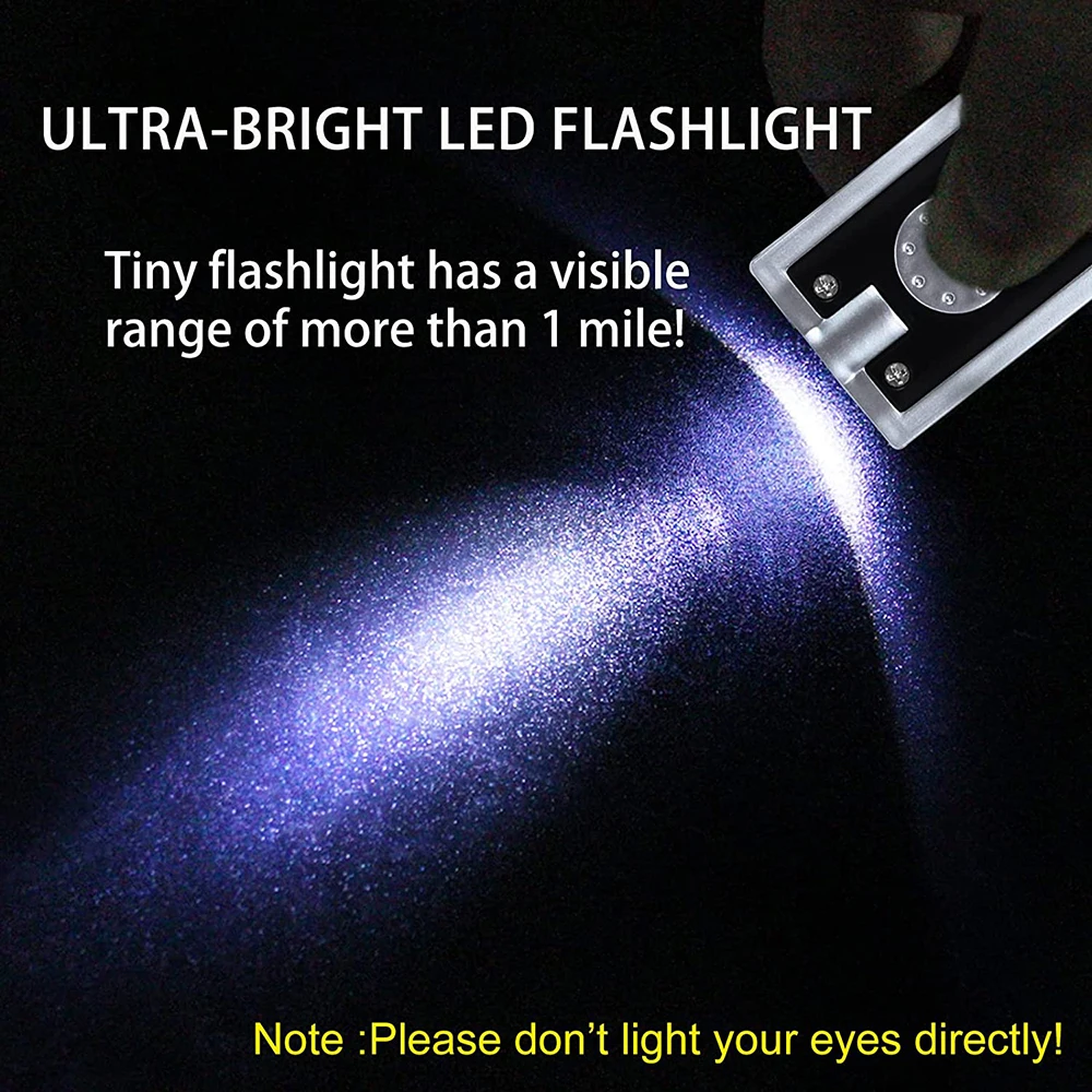 Keychain Flashlight Portable Ultra Bright Little Led Light Key Ring Flat Torch Edc Outdoor Camping Hiking Emergency Lighting