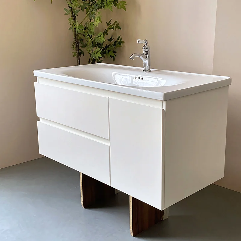 product custom oak wall mounted bathroom cabinet combination bathroom vanity with ceramic basin washbasin-8