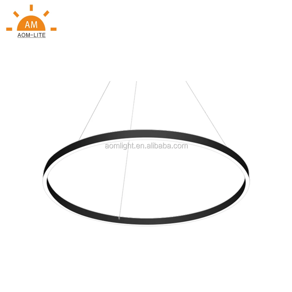vivid prominent LED hanging ring lighting fixtures for mall franchise house customized size dimmable round pendant cycle lamps