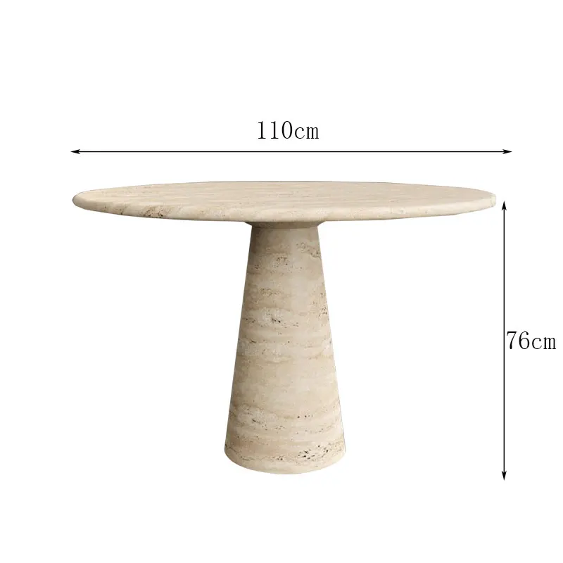 HZX Round to Oval Customized Nordic Funiture Pedistal Table Marble Columns Base Modern Travertine Round Marble Dining Table