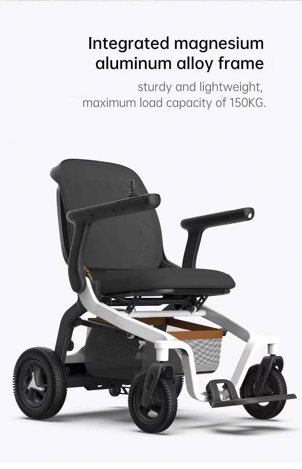 Folding lightweight electric wheelchair with electromagnetic brake new design armrest with the touchable light for elder-Beiz-04 manufacture