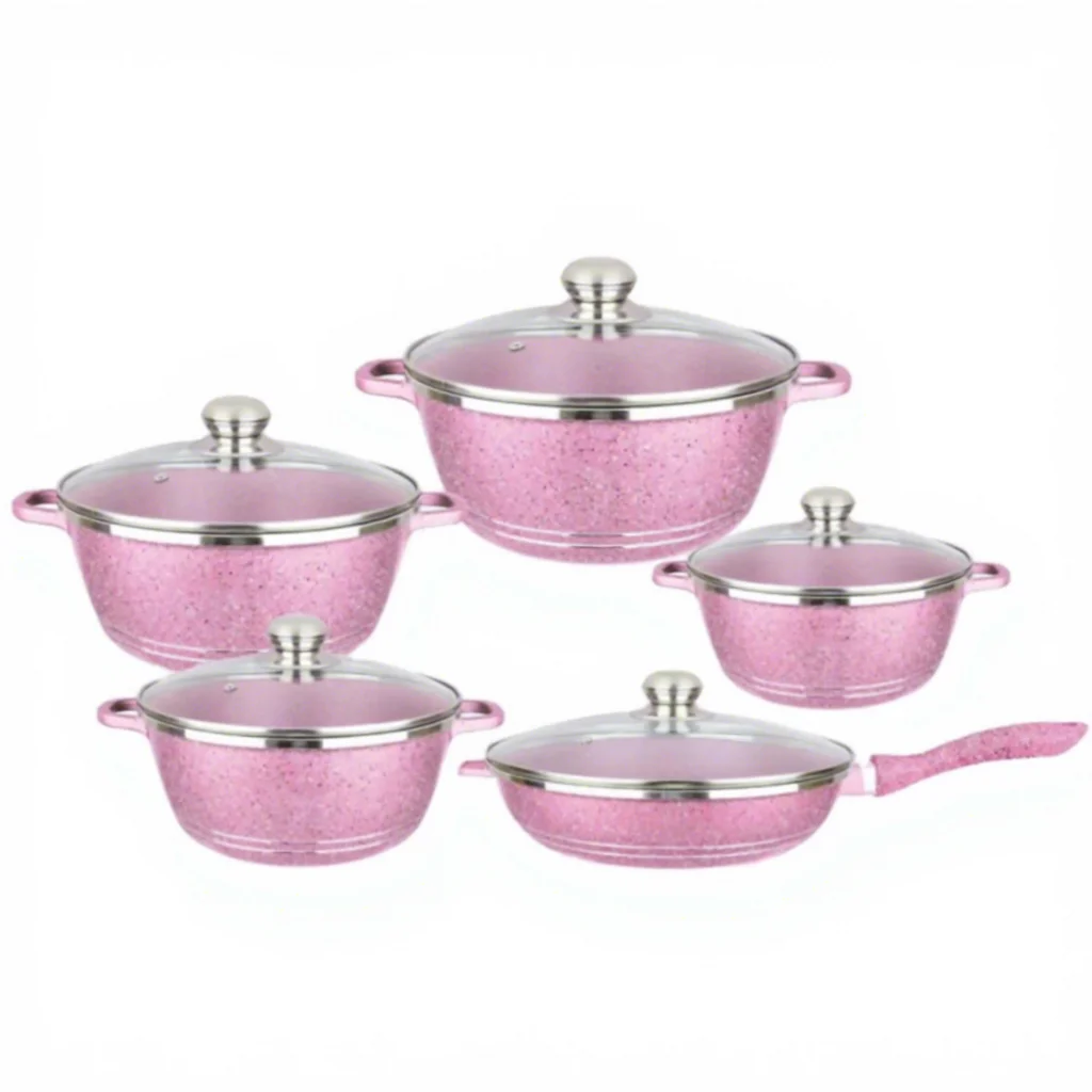 High Quality Dessini 12pcs Granite Cookware Set Non Stick Frying Pan Aluminium Cooking Pot Sets Cookware Wholesale