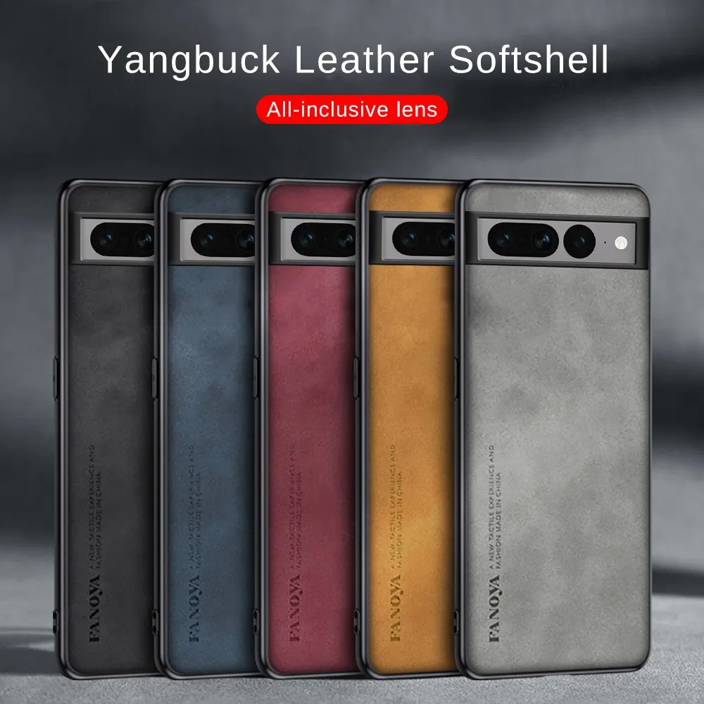 For Google Pixel 8 Pro Case Camera Shockproof Coque  Pixel 7 7A 6A 6 Pro Pixel7 5G Sheepskin Leather Silicone Phone Cover