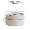 Fiambrera redonda de acero inoxidable 304 para microondas, color blanco, 420 ml.