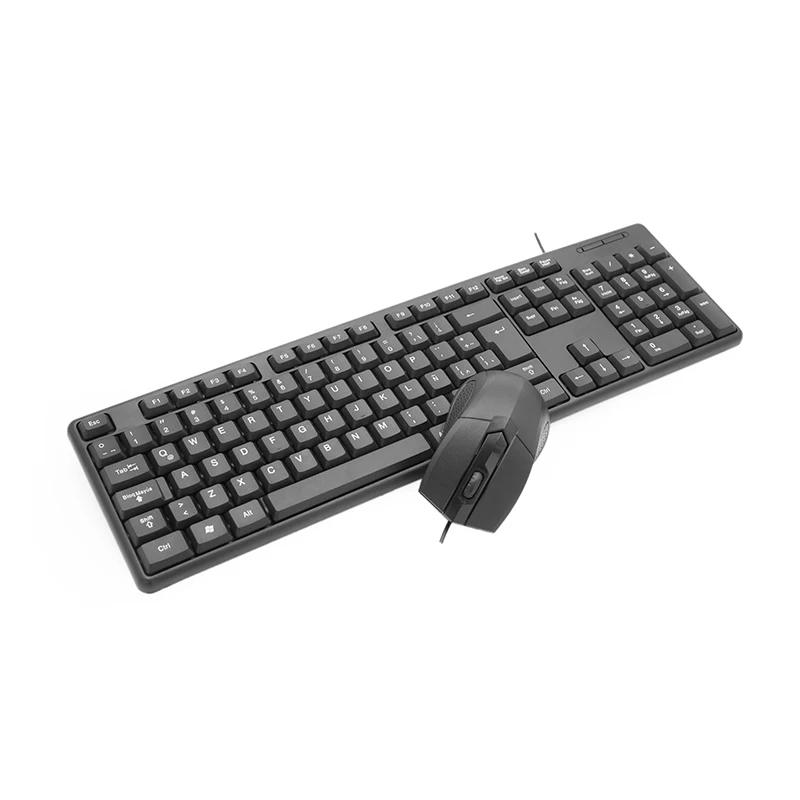 New Black 104 Keys Keyboard Mouse Combo Ergonomic Wired Usb Keyboard