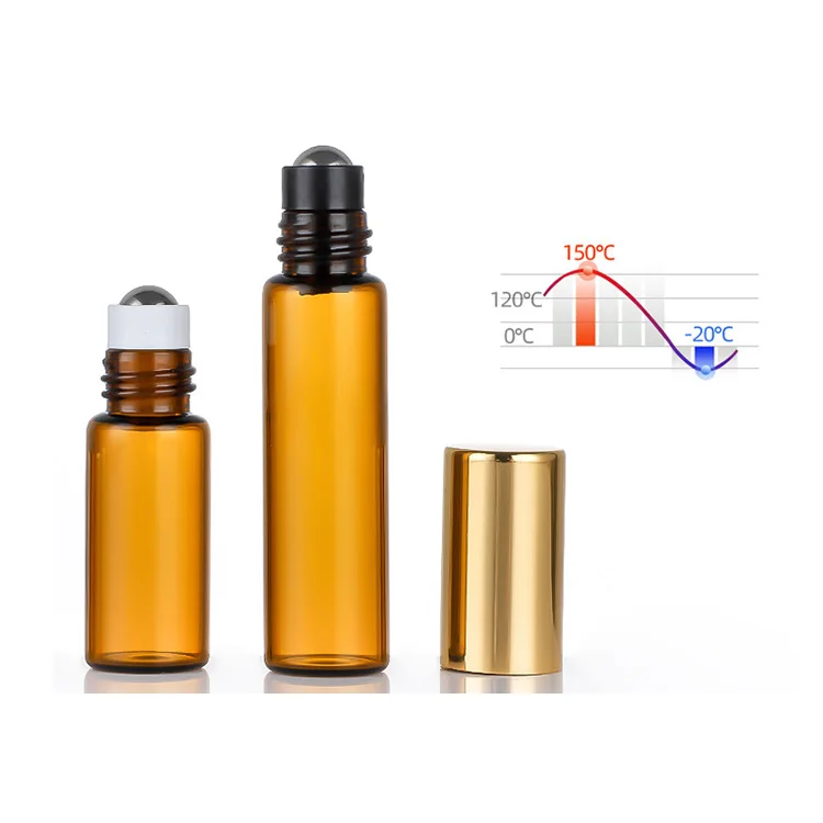 Wholesale Mini 1ml 2ml 3ml 5ml 10ml clear Roll on Glass Bottle White Lid Roller Perfume Essential Oil Bottle
