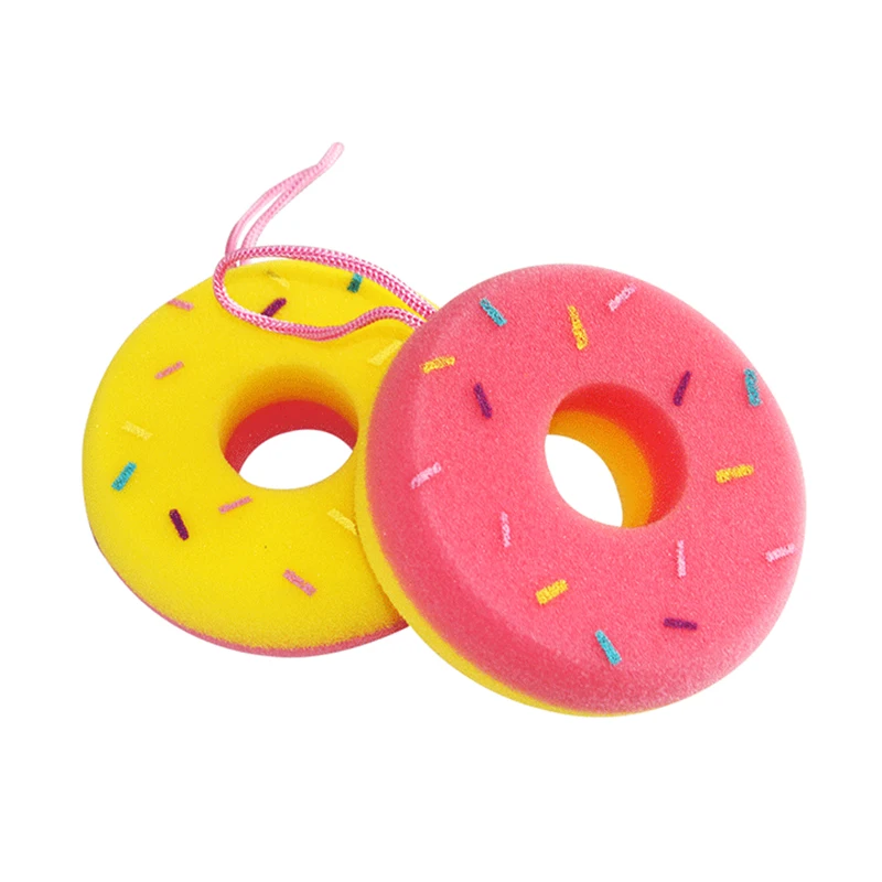 Doughnut cake shape baby bath sponge for body cleaning supplier