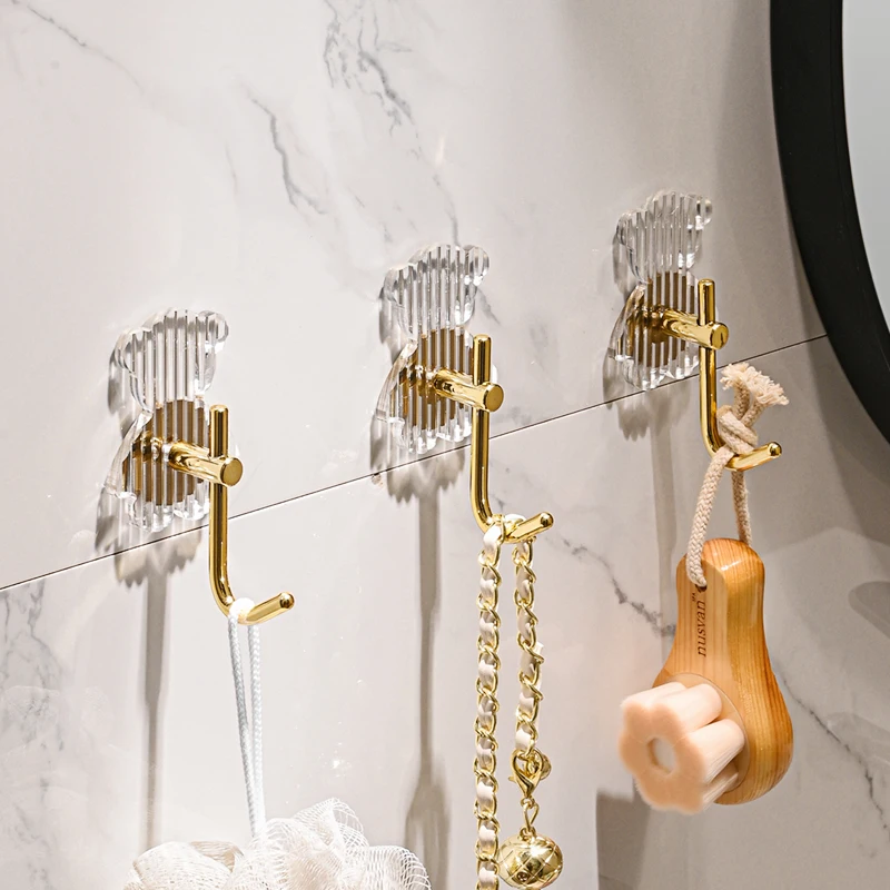 Luxury Bathroom Hook Strong Viscose Punch Free Acrylic Clothes Hook ...