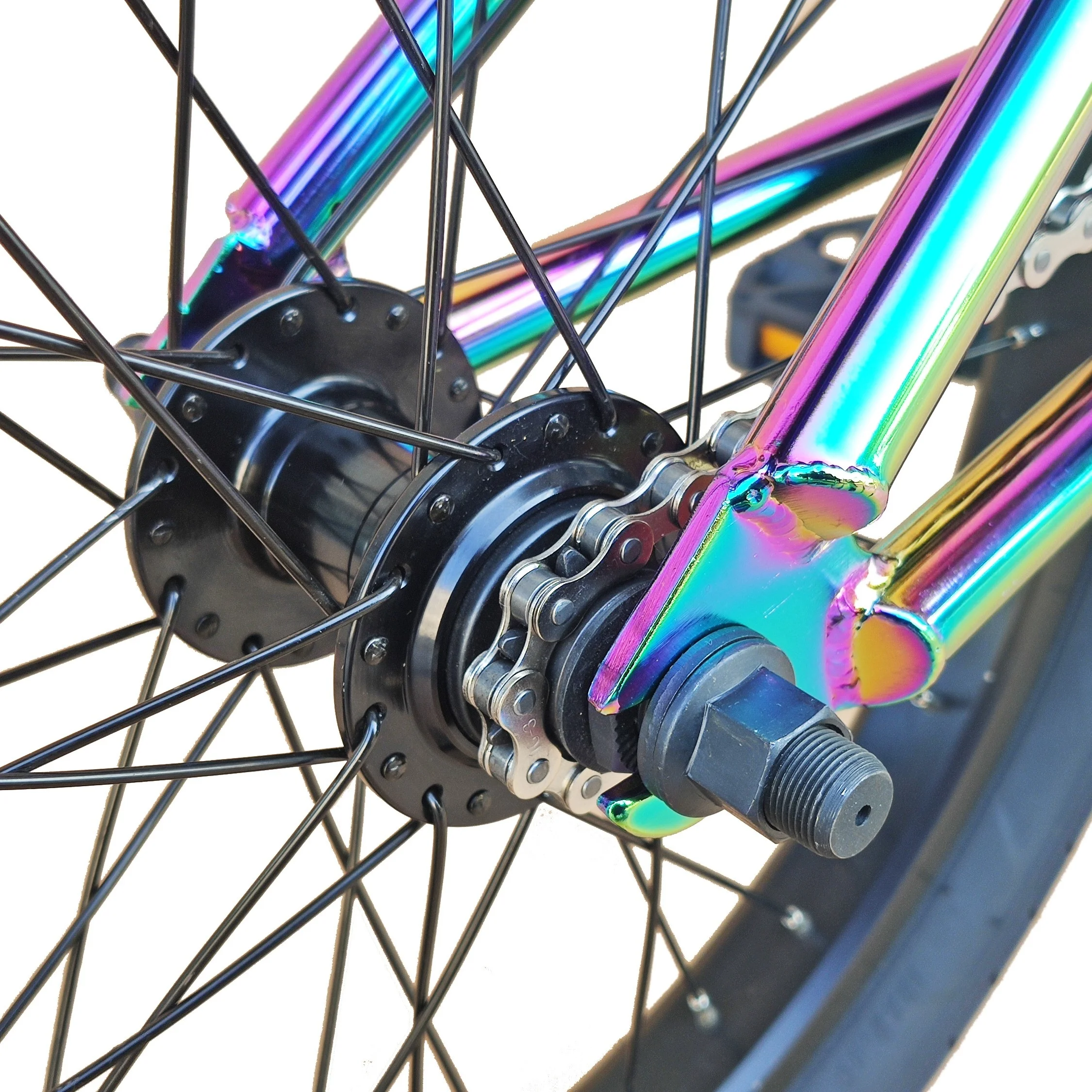 18インチ オイルスリックカラー スチールフレーム BMX自転車