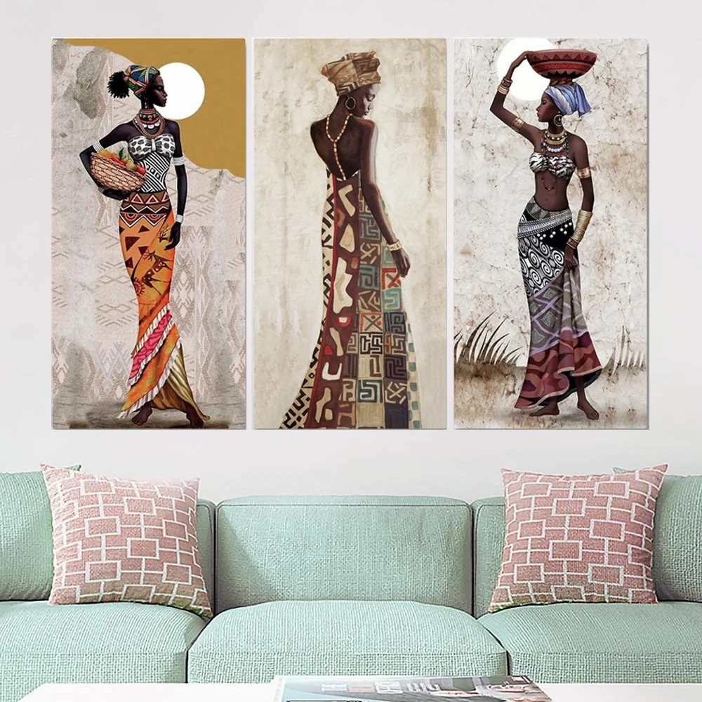 Wholesale Large Size Portrait African Women Canvas Painting Posters And ...