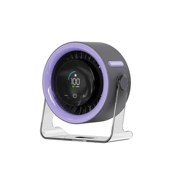 Touch Control LED Display Small Portable Fan 100 Speeds Strong Wind Ultra Quiet Rechargeable Battery Operated Table Desktop Fan