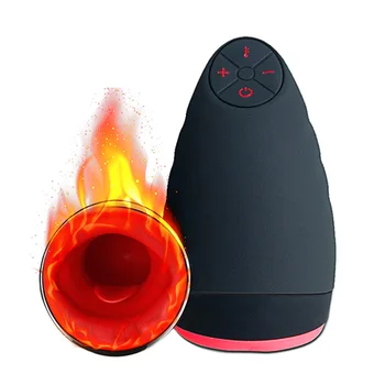 Male Masturbator Vibrator for Men Penis Massage Heating Oral Sex Cup Suck Sex Toys for Men Glans Training