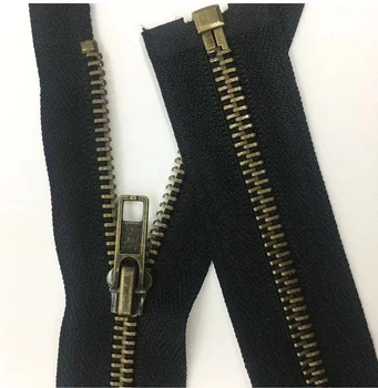No.5 No.8 Brass Y Teeth Zipper Black Tape Jacket Zipper Bag Zipper with Customized Size H Bottom Open End