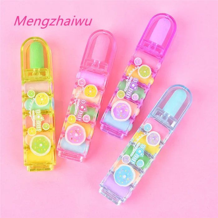 1PC Creative Cute Students Pen Shaped Eraser Rubber Gift Kid Toy Stationery E9G7