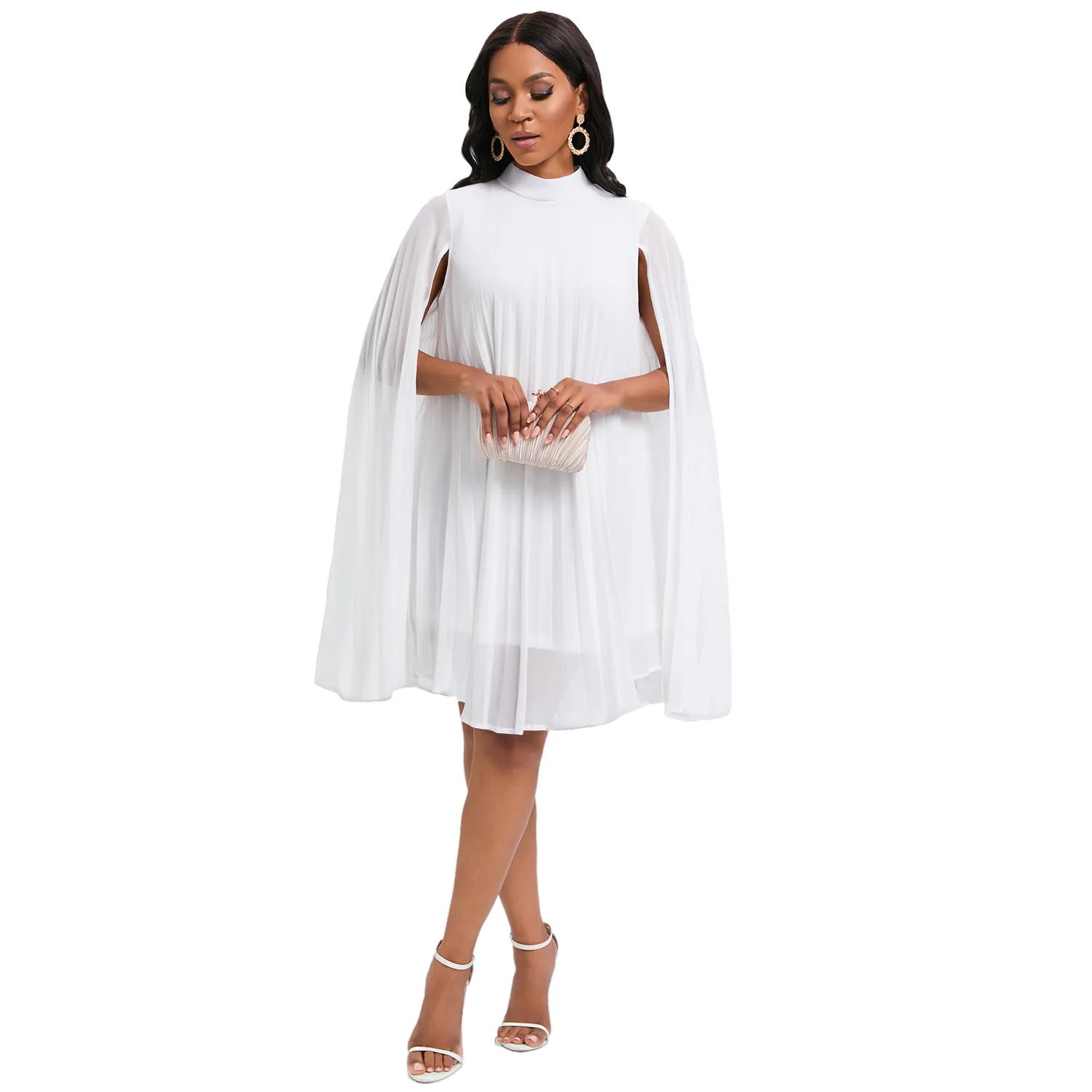Shop Our Trending Chiffon Cape Sleeve Dress For Formal Parties