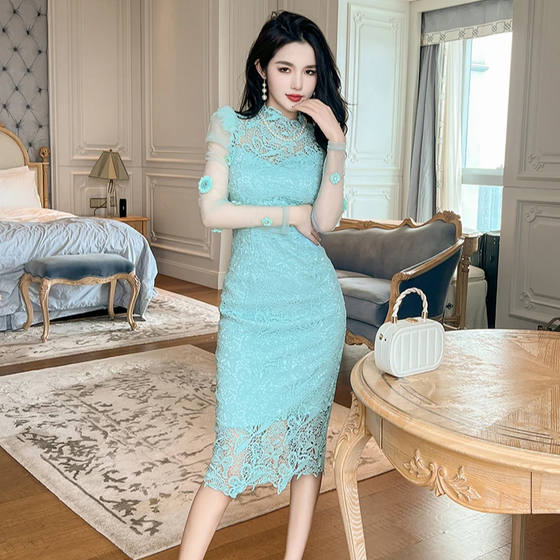 ワンピース jnhearts Tack dress/Blue Green 36 ワンピース jnhearts Tack dress/Blue Green 36 The Blue