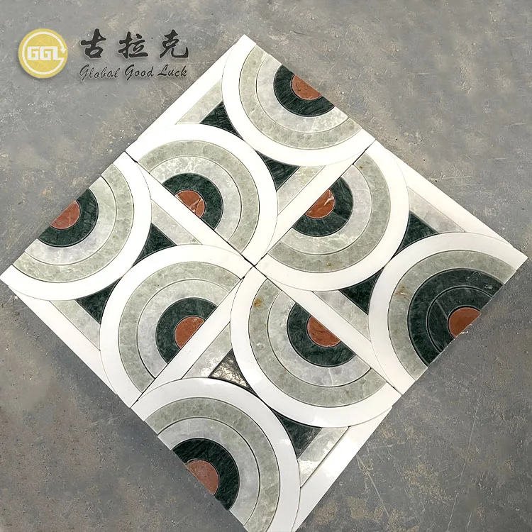 Hot Sale Waterjet Cutting Marble Mosaic Tile For Interior Wall or Floor