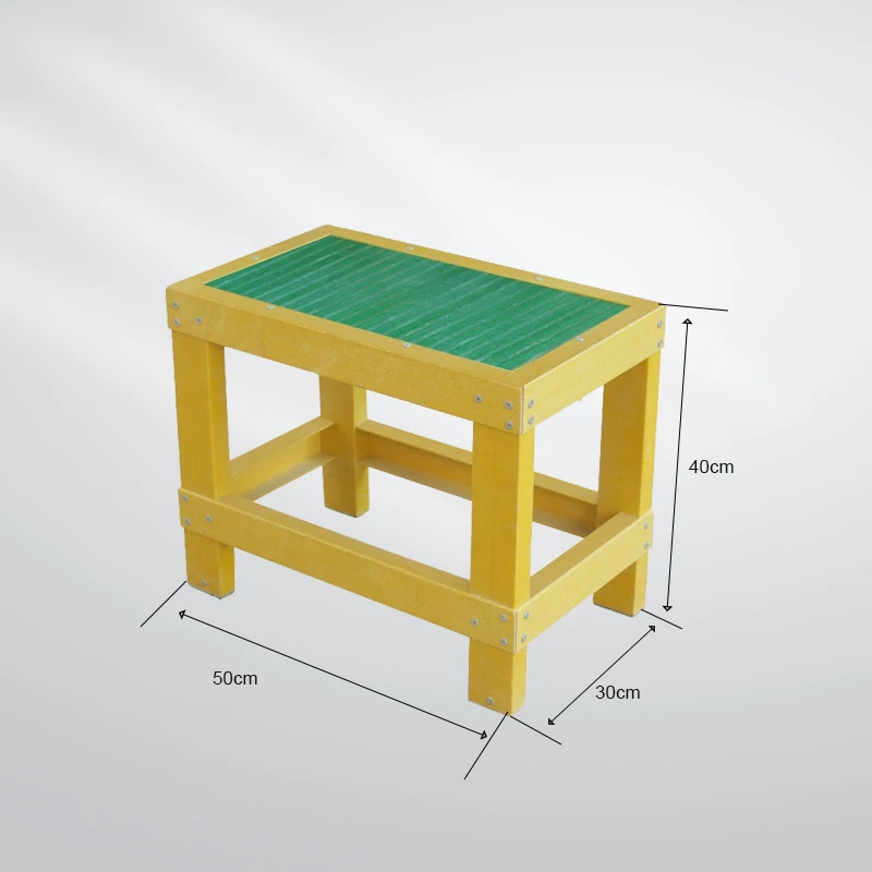 Portable Non-Slip Glass Fiber Electrical Insulation Step Stool with Handle and Wheels for Warehouse and Workshop Use