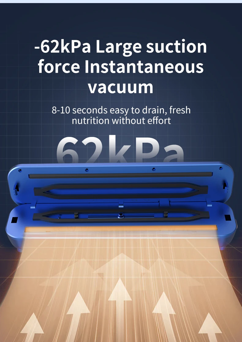Vacuum Food Preservation Sealer with Liquid Crystal Display Automatic Sealing Machine for Food Storage