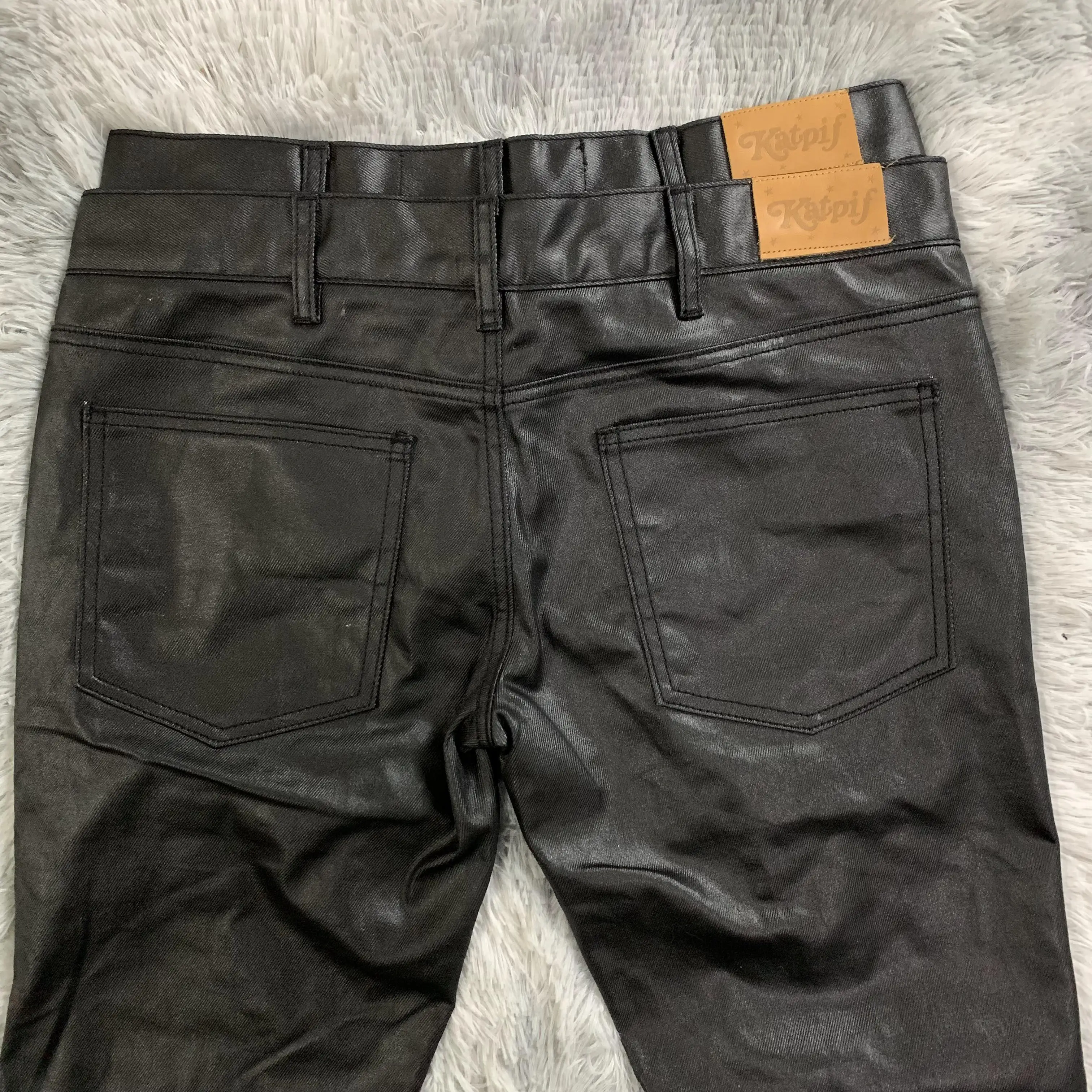 DENIMGUYS Fashion Trend Custom Black Waxed Coated Solid