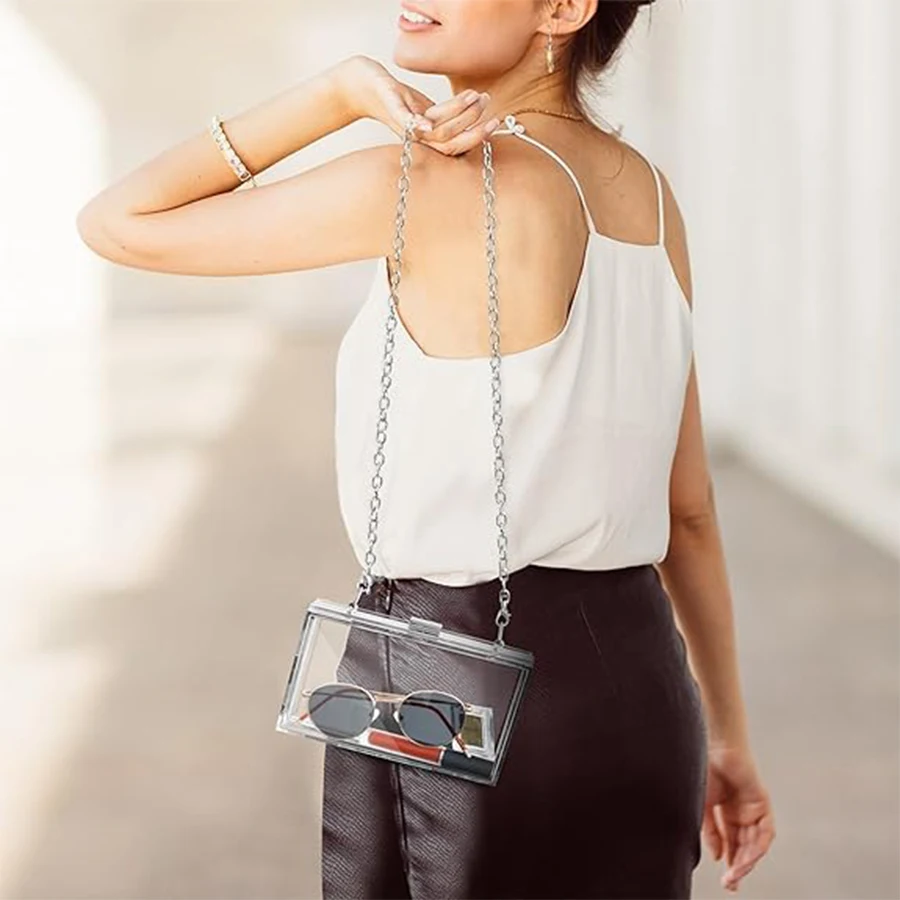 Elegant Clear Acrylic Clutch Purse - Convertible Handbag display picture 3
