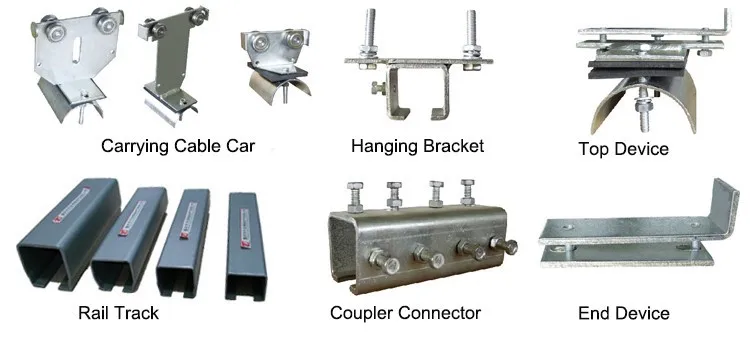 C Rail Cable Trolley System Cable Festoon System Cable Trolley