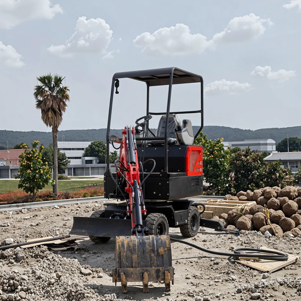 Dug vek trajanja, točki bager od 2 tona za održavanje puteva sa 6 radnih priključaka