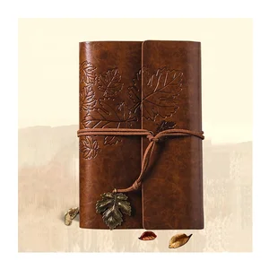 Wholesale Travel Notebook PU Leather Notebook Leaves Restoring Ancient Ways Notepad Softcover Custom Agenda Planner Journal