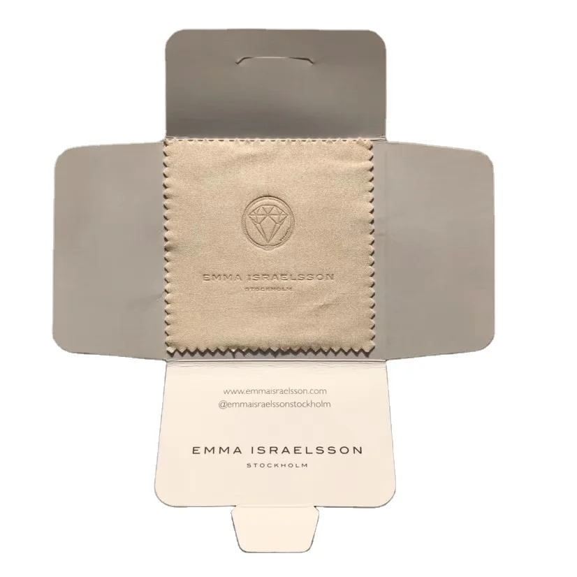 Custom Logo Silver Polishing Cloth Microfiber Suede Cleaning Cloth For