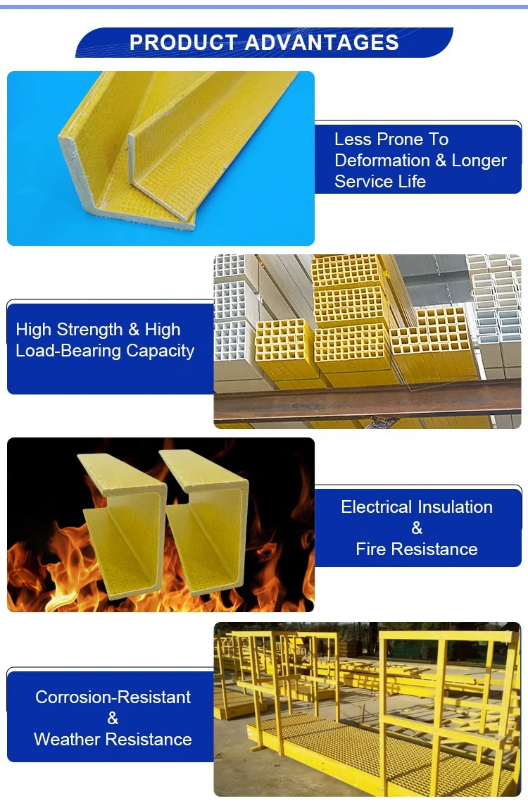 Pultrusion Structural Frp H Shape Fiberglass Beam Profiles Frp Square ...