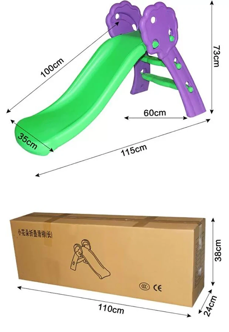 Colorful Sun Flower Baby Plastic Slide Indoor Play Slide Home Use Small