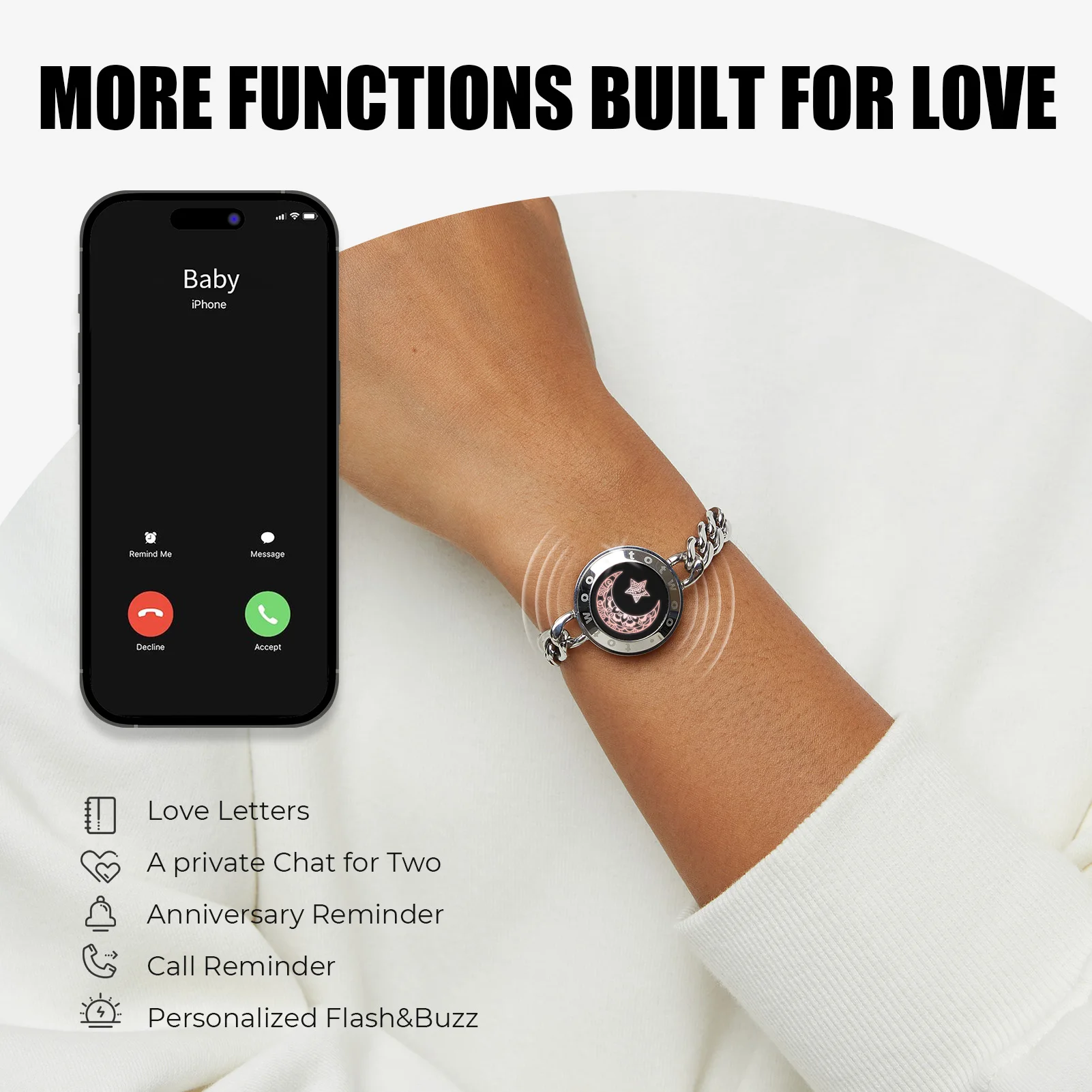 時計 Totwoo Love Sun&Moon Totwoo Sun and Moon Long Distance Touch Light Up Vibrating