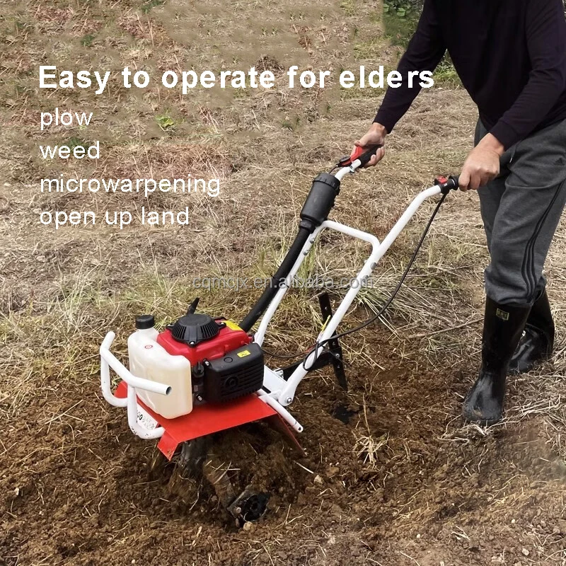 4 stroke power tiller weeder portable garden mini rotary tiller cultivator gasoline agriculture machine farm soil cultivator-9
