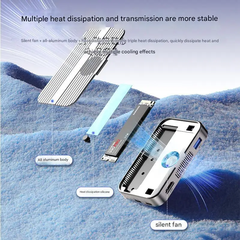 Готовый к отправке NVME 10 Гбит/с корпус SSD с поддержкой 2230 2242 2260 2280 8 ТБ внешний жесткий диск Корпус USB C магнитным