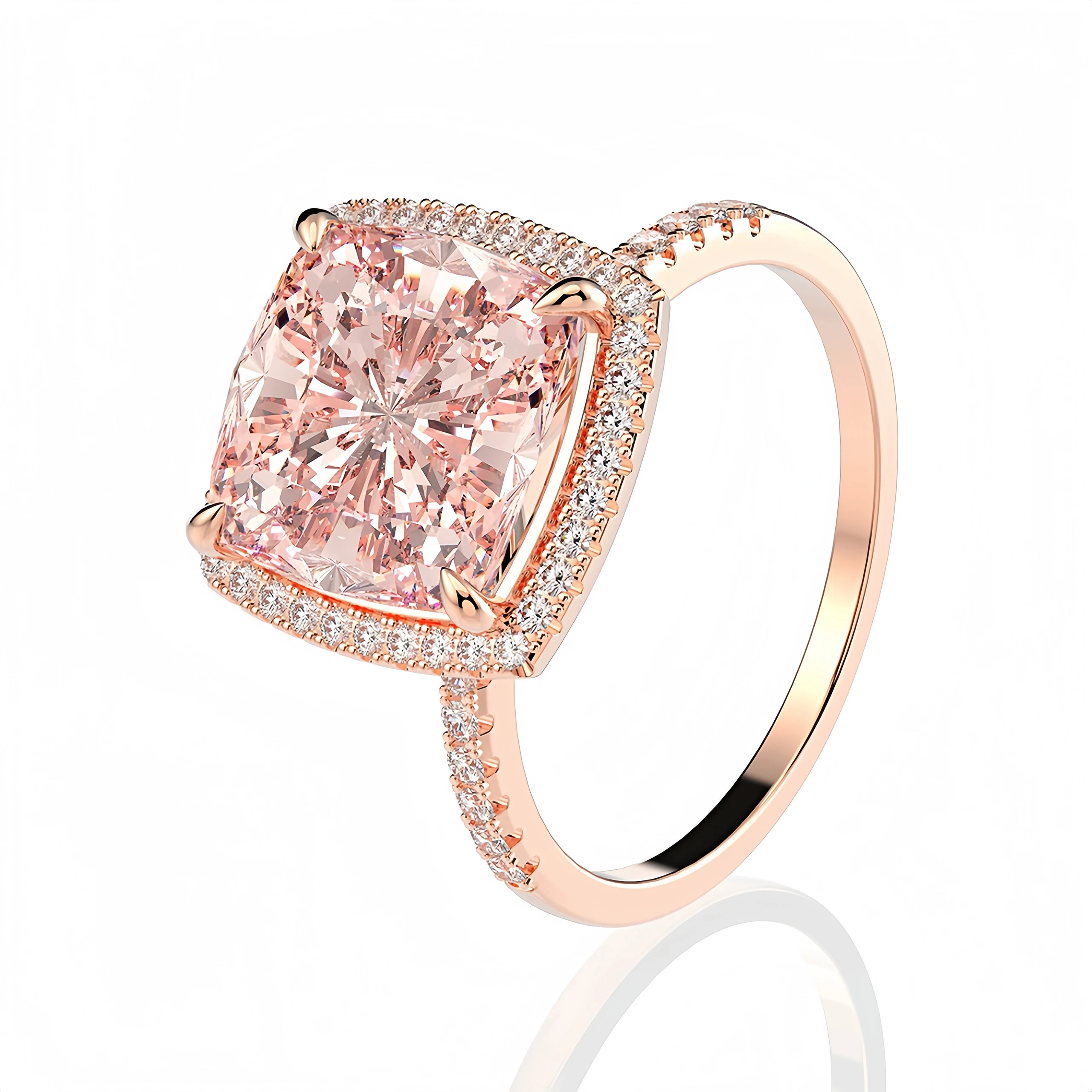 MUSHAN Jewelry Factory High Carbon Diamond 5CT Morgan Pink Fine Jewelry Wedding Bands Rings Luxury Designer S925 925 Silver Ring