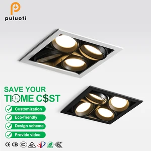 PULUOTI 253mm*253mm*146mm Recessed LED Downlight Replaceable AR80 COB Bulb 48W 72W Ceiling Spot Lights AC110 220V