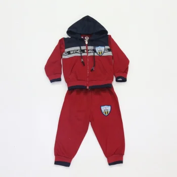 Wholesale Polyeste Red Grey Green Blue Soft Baby Suits For Little Boys
