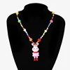 Collier de perles de rocaille lapin rose